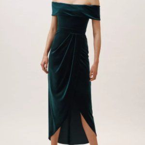BHLDN Edison Dress - emerald green velvet